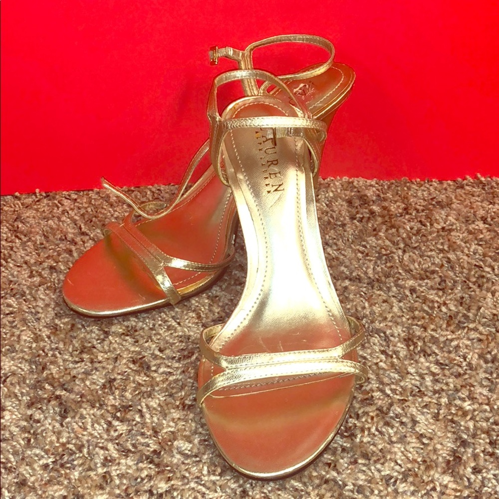 Gold Ralph Lauren High Heels, Worn